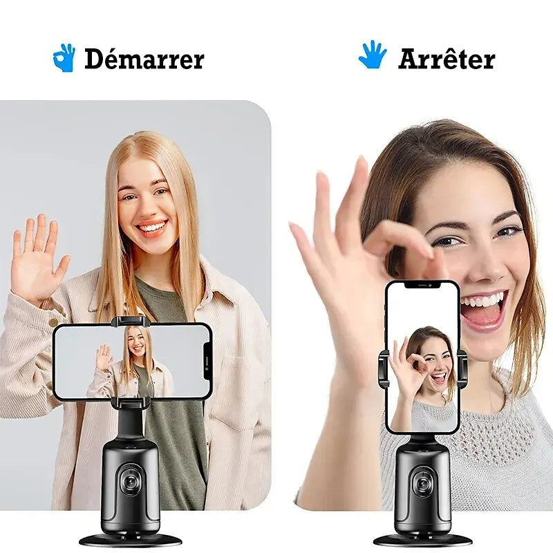 Trépied Selfie 360° Intelligent avec I.A – Suivi Automatique