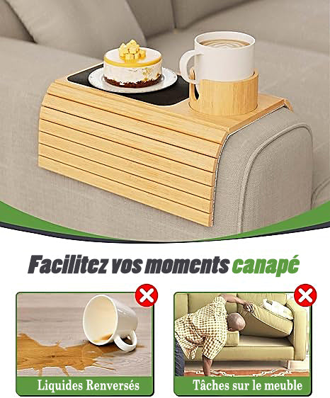 Porte-Tasse en Bambou pour Canapé