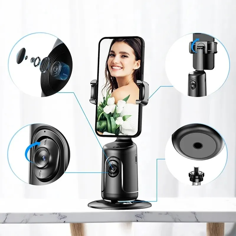 Trépied Selfie 360° Intelligent avec I.A – Suivi Automatique
