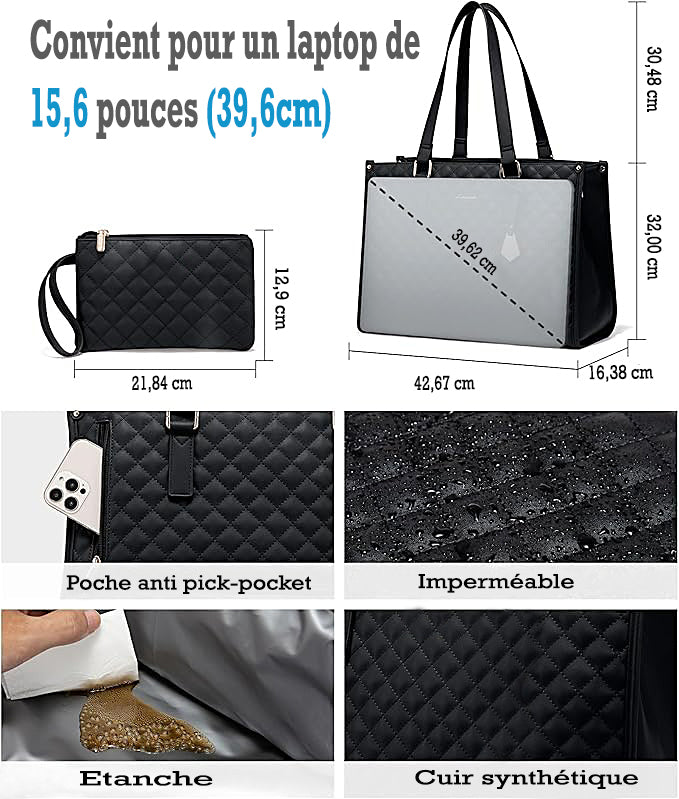 Sac à main Femme Isotherme - Élégant avec Pochette Assortie