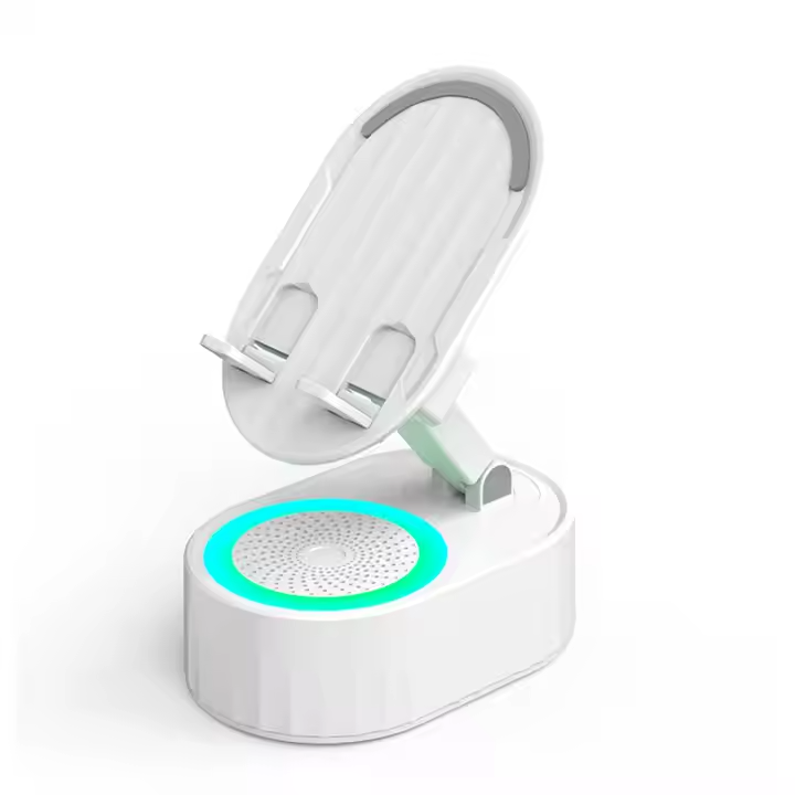 Enceinte Bluetooth & support téléphone 2-en-1 – Multicolore et autonome